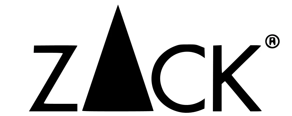 Logo for ZACK — stilrent barutstyr og vintilbehør i rustfritt stål