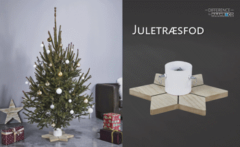 Stjerneformet juletrefot i metall 4300627 by HAAHR & CO color Vit, Trä