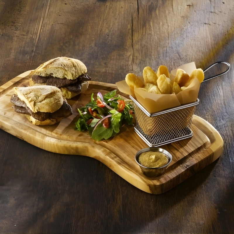 Mini Frityrkurv til Servering 10 x 8 x 7,5 cm - Rustfritt Stål SVB1008 by Genware color Svart