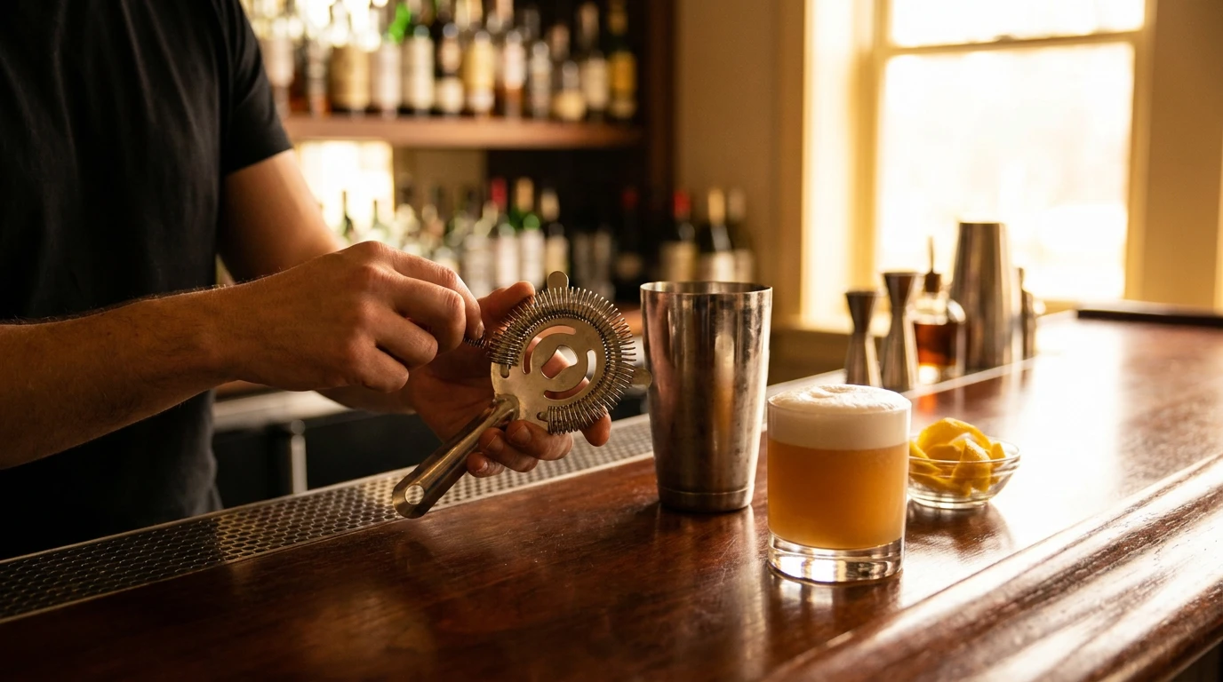 Bruk fjæren fra din hawthorne strainer i drinker og cocktails for å få et flottere skum