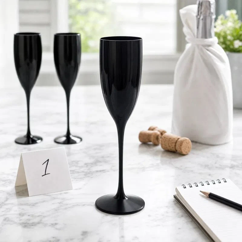 Champagneglass sort 15 cl CH15-N by Rbdrinks color Svart