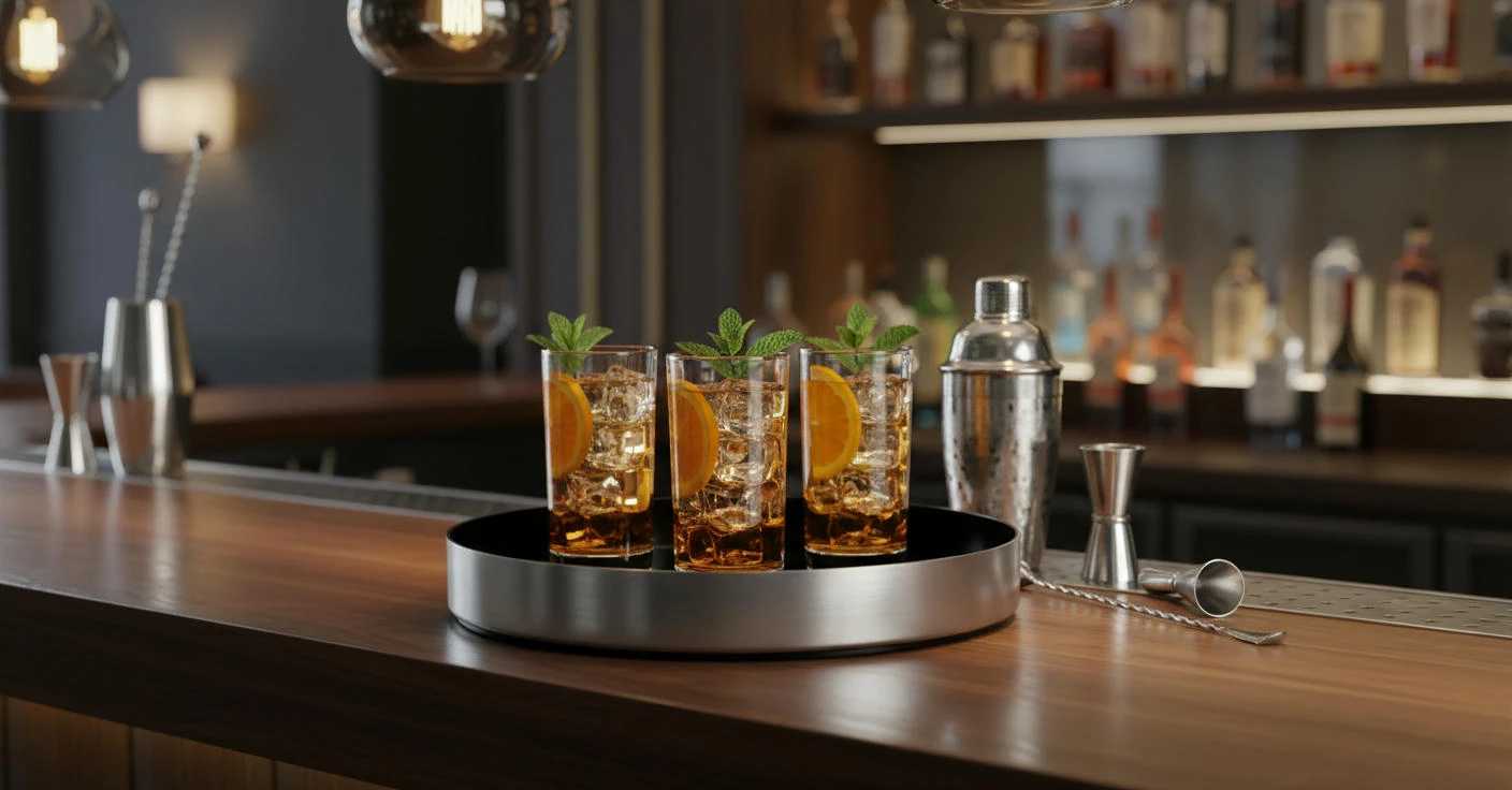 Svart serveringsbrett - Aluminium Effect BTBL3517 by Beaumont color Svart