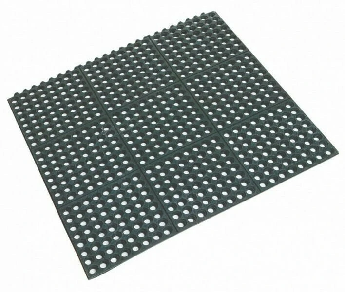 Gulvmatte - Gummi Interlocking 90x90x1.2cm BTBL3683 by Beaumont color Svart