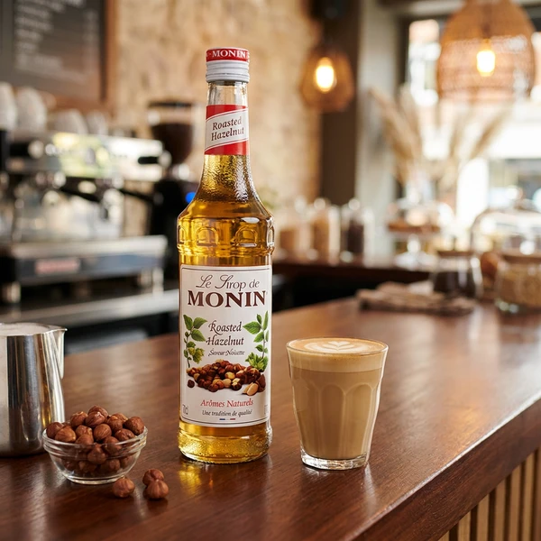 Monin Syrup Roasted Hazelnut / Ristet Hasselnød FL 70 61199 by MONIN color Svart