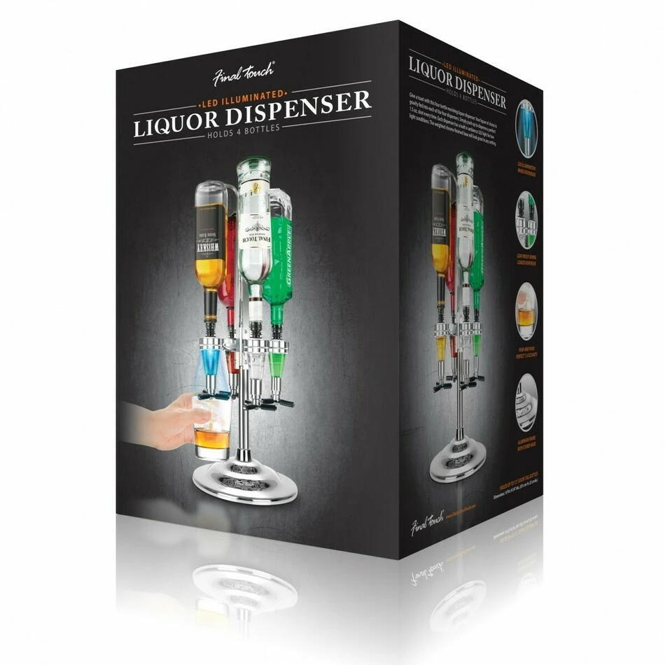 Final Touch Roterende Flaskeholder til 4 Flasker med LED FTA1815 by Final Touc color Svart