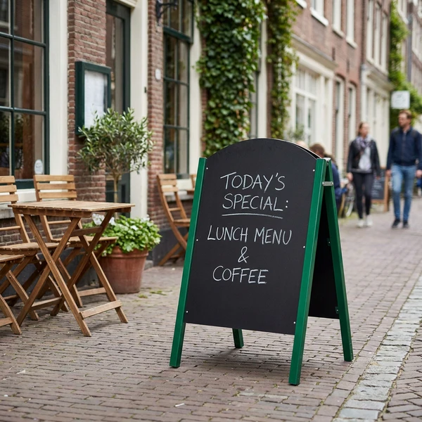 Grønt A-Board Gateskilt i Metall 1100mm x 680mm BTBLBB3 by Beaumont color Svart