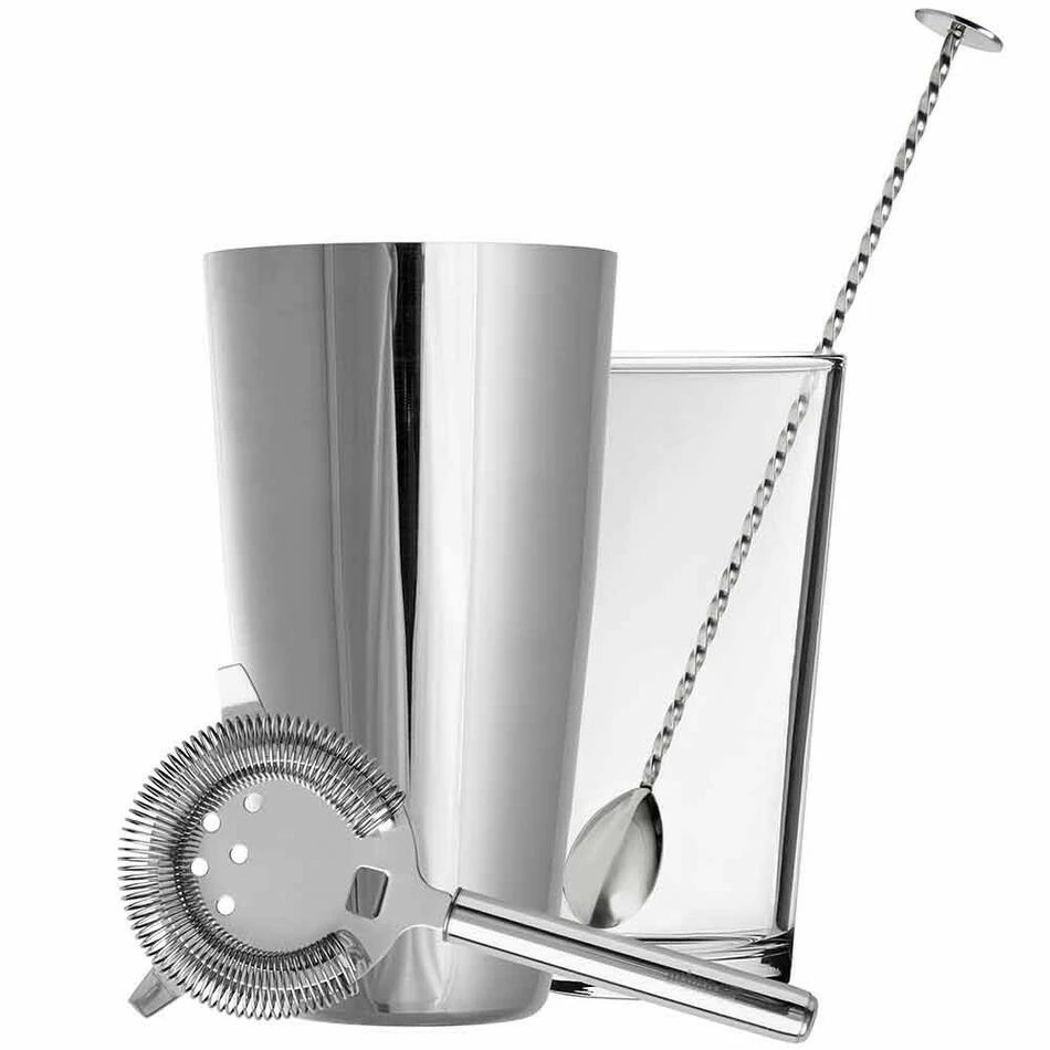 Retail Kit: Boston Shaker, ske, strainer & instruksjoner. - Urban bar UB20/21/23/102 by Urban Bar color Silver