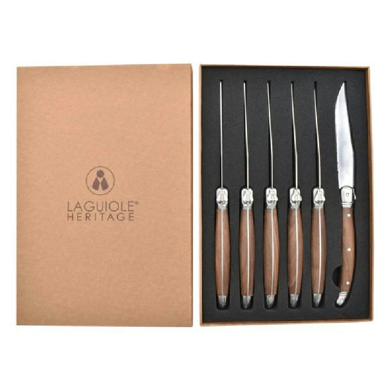 Laguiole Heritage 6 stk biffkniver i valnøtt 40271005 by Laguiole color Svart