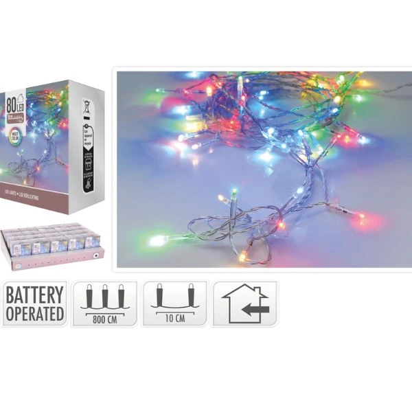 LED-lys 80 stk. batteridrevet flerfarget AX9800280 by Koop color Färgad