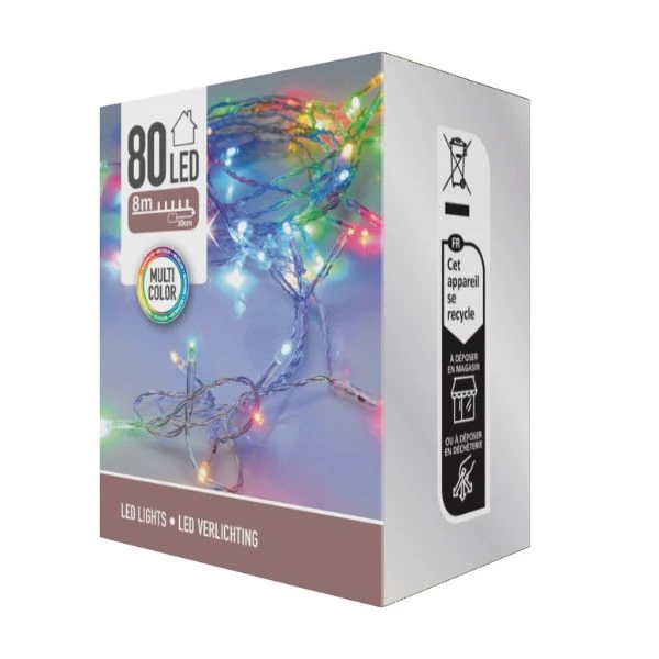 LED-lys 80 stk. batteridrevet flerfarget AX9800280 by Koop color Färgad