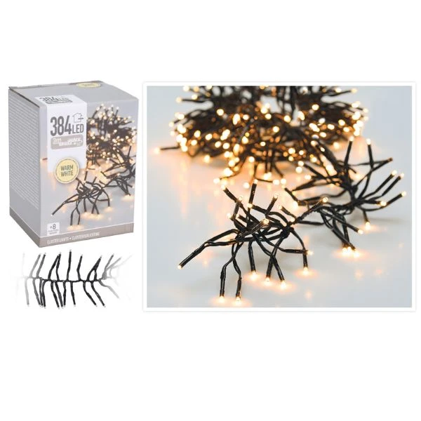 Klyngelys 384 LED varm hvit AX8550110 by Koop color Vit