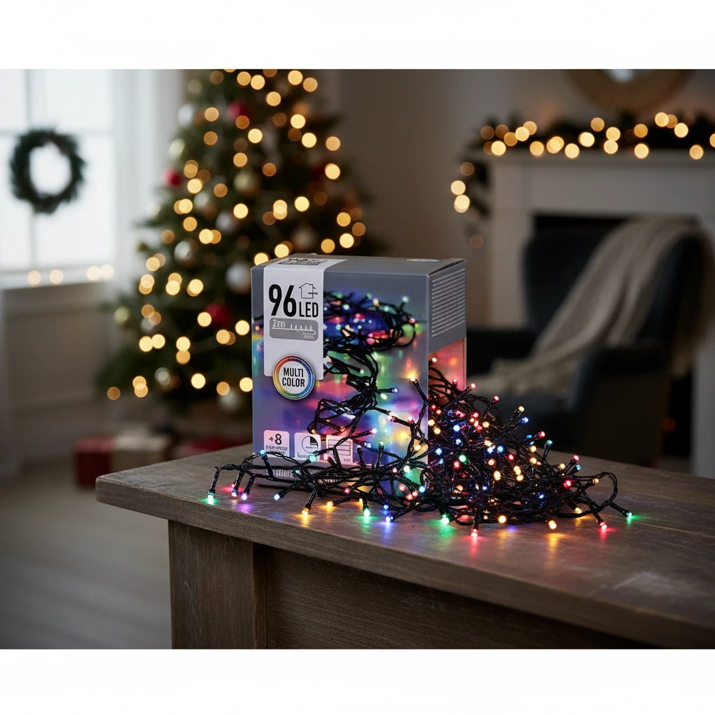 LED-lys 96 stk. batteridrevne flerfargede AX9810240 by Koop color Färgad