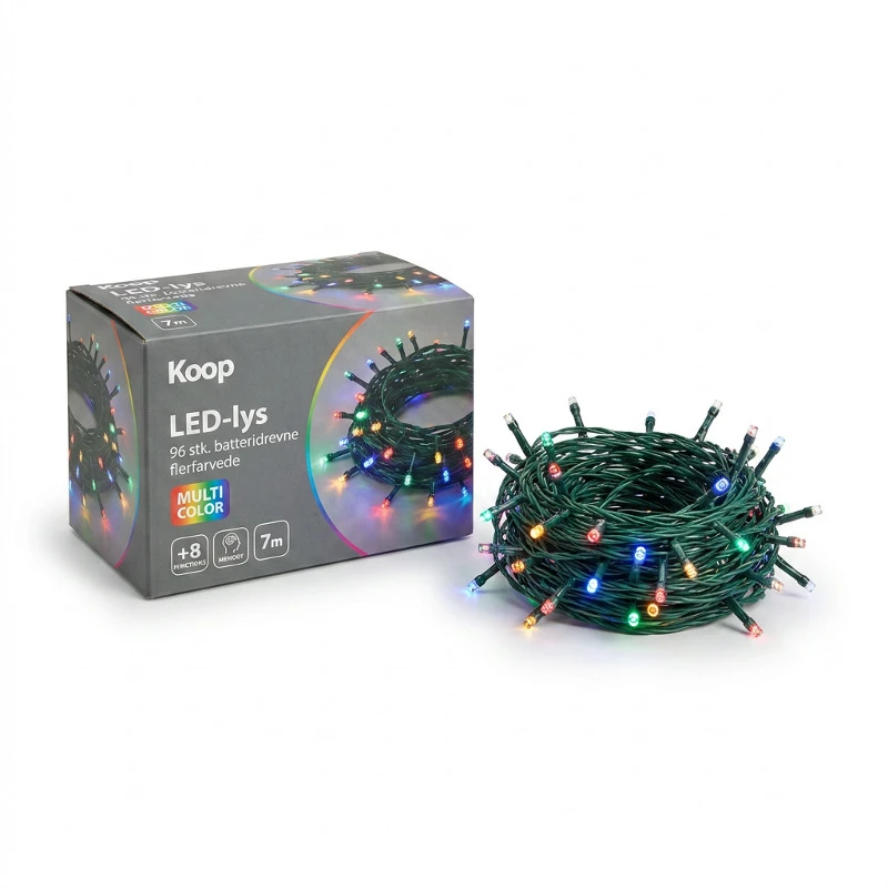 LED-lys 96 stk. batteridrevne flerfargede AX9810240 by Koop color Färgad