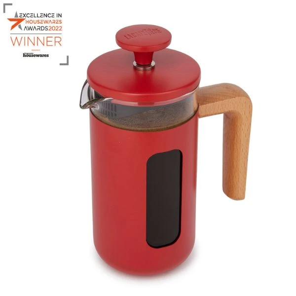 Pisa 3-koppers presskanne rød trehåndtak La Cafetière LCPISA3CPREDW by La Cafetière color Svart