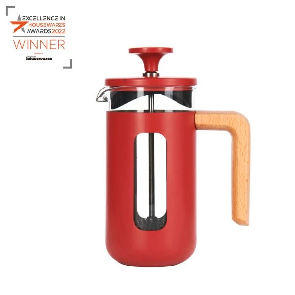 Pisa 3-koppers presskanne rød trehåndtak La Cafetière LCPISA3CPREDW by La Cafetière color Svart