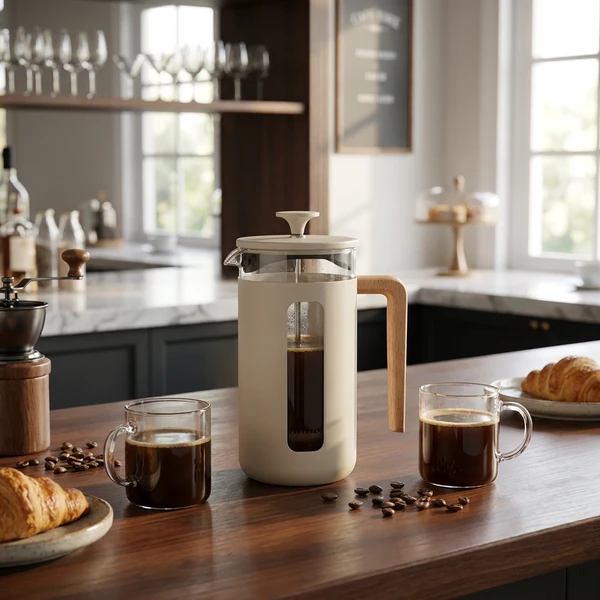 Pisa 8-koppers presskanne latte trehåndtak La Cafetière LCPISA8CPLATW by La Cafetière color Svart