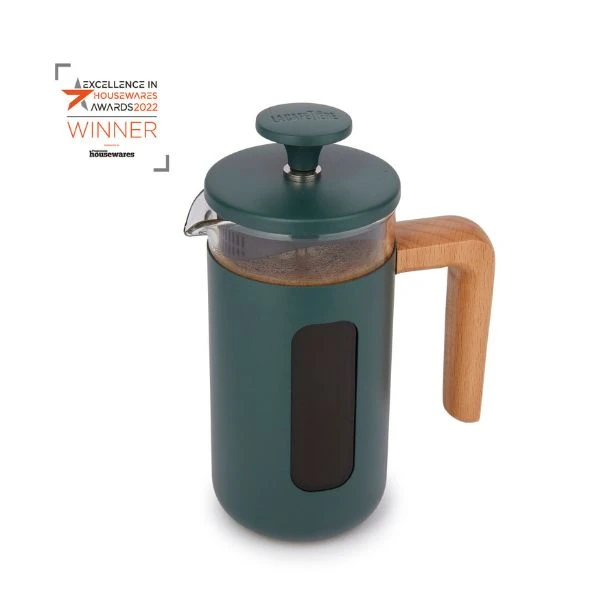 Pisa 3-koppers presskanne grønn trehåndtak La Cafetière LCPISA3CPGRNW by La Cafetière color Svart