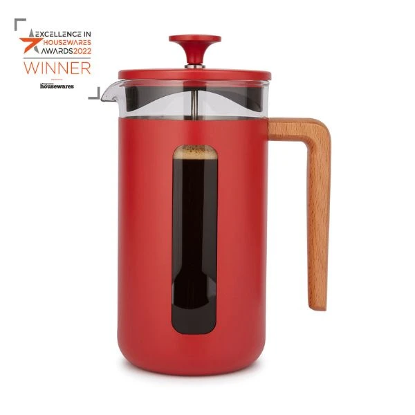Pisa 8-kopps presskanne rød trehåndtak La Cafetière LCPISA8CPREDW by La Cafetière color Svart