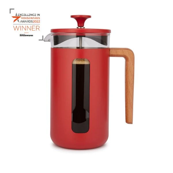 Pisa 8-kopps presskanne rød trehåndtak La Cafetière LCPISA8CPREDW by La Cafetière color Svart