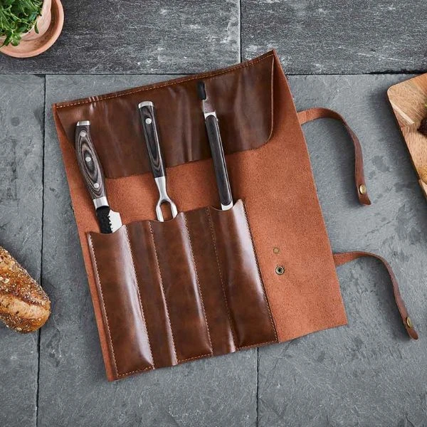 Hâws Santo BBQ-sett 3 deler med skinnetui 30-HSBBQLP by Hâws Santo color Silver/brun