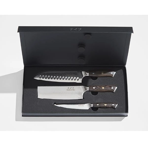 Damascus By Hâws Knivsett 3 Deler Wengé 30-DBHSVUW by Damascus by Hâws color Silver/brun