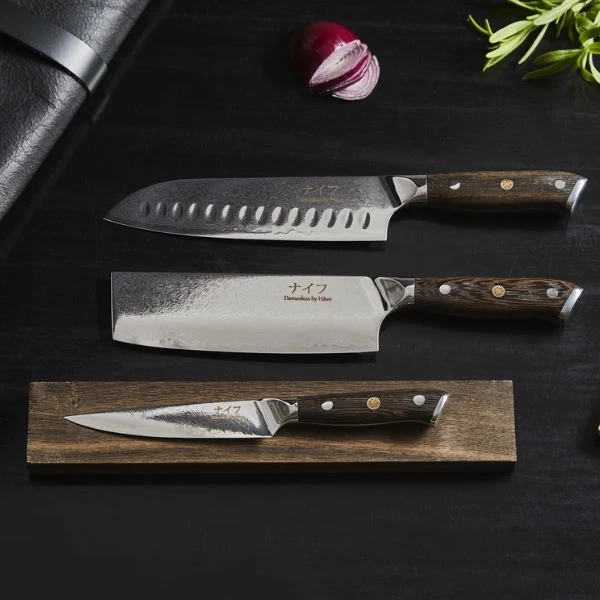 Damascus By Hâws Knivsett 3 Deler Wengé 30-DBHSVUW by Damascus by Hâws color Silver/brun