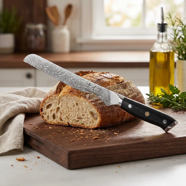 Damascus By Hâws Brødkniv 33 cm 30-DHB009 by Damascus by Hâws color Silver/brun