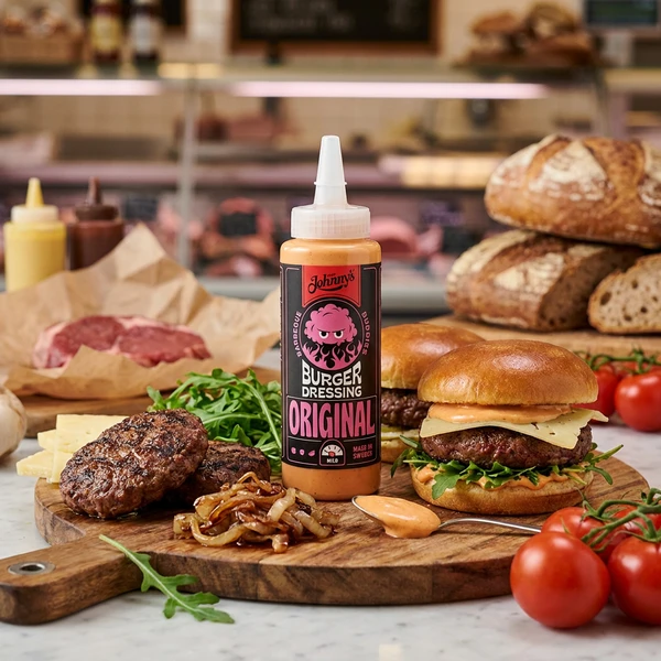 Johnny's Buddies Burger dressing Original 255ml 580272 by Deli Drengene color Svart