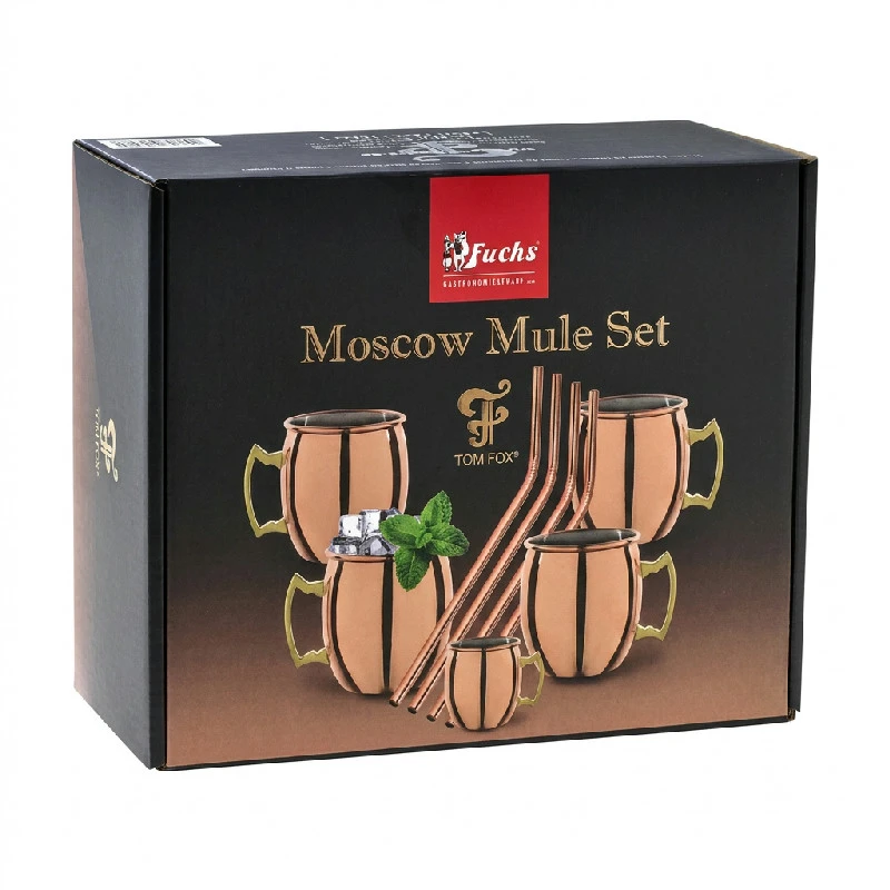 Moscow Mule-sett med sugerør 450 ml - kobber 17081 by Fuchs Gastro color Koppar