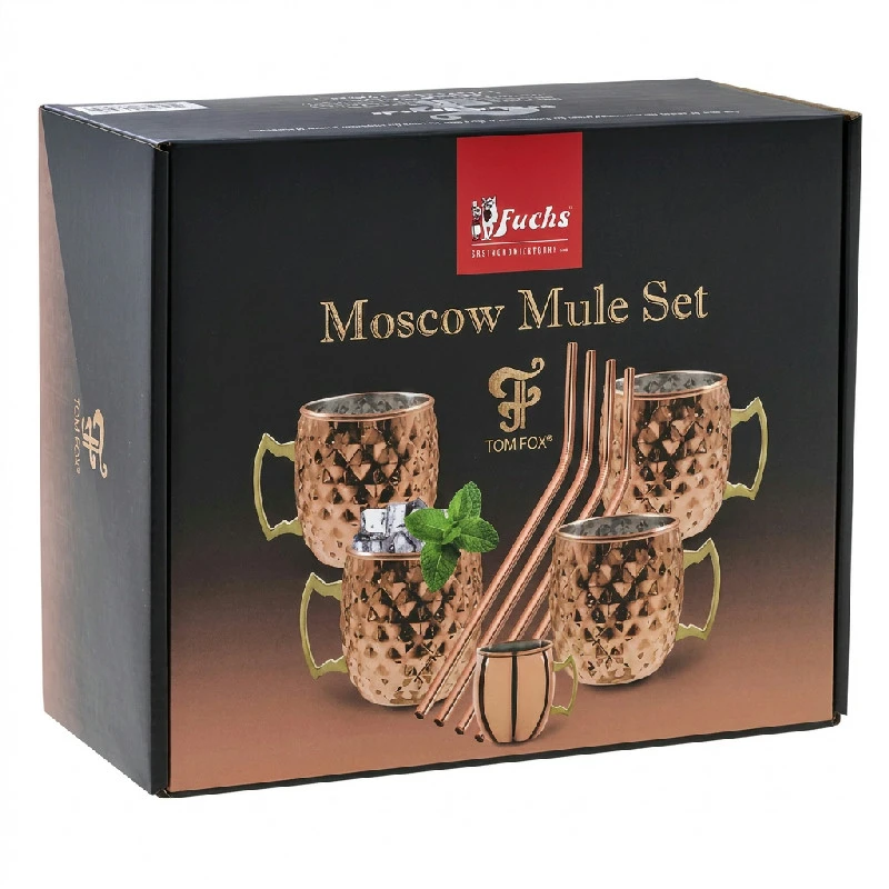 Moscow Mule diamantsett med sugerør 450 ml - kobber 17074 by Fuchs Gastro color Koppar