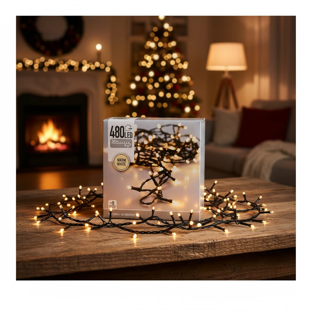 Lyslenke 480 LED varm hvit med timer AX8451160 by Koop color Vit
