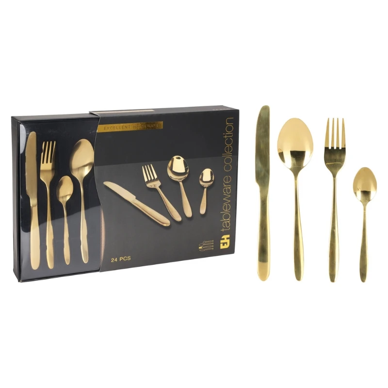 Bestikksett 24 deler gull CC4100940 by Koop color Goud