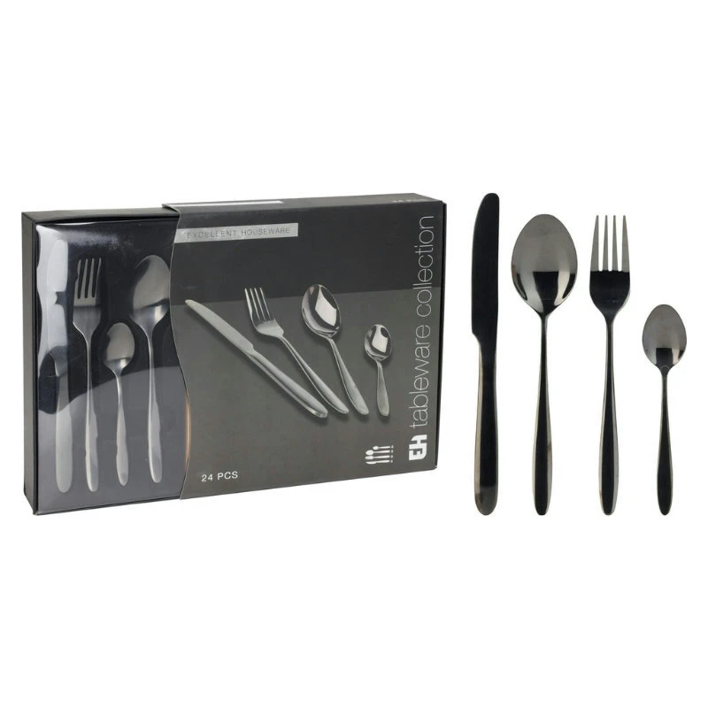 Bestikksett 24 deler sort CC4100950 by Koop color Svart