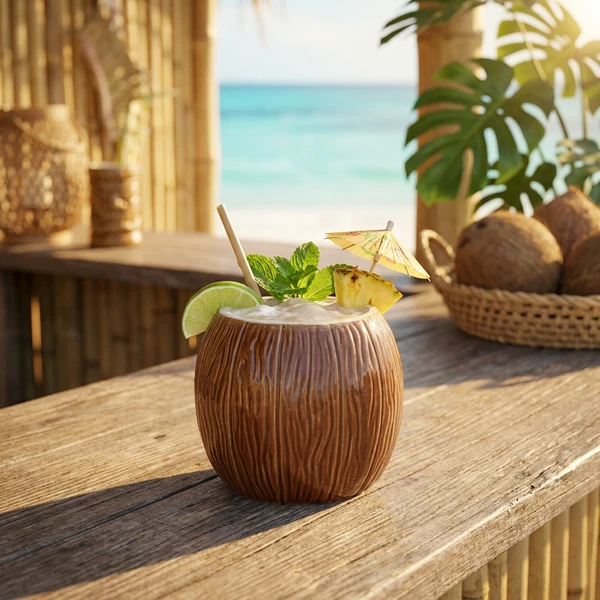 Keramisk Coconut Tiki Krus 500ml BTBL3406 by Beaumont color Svart