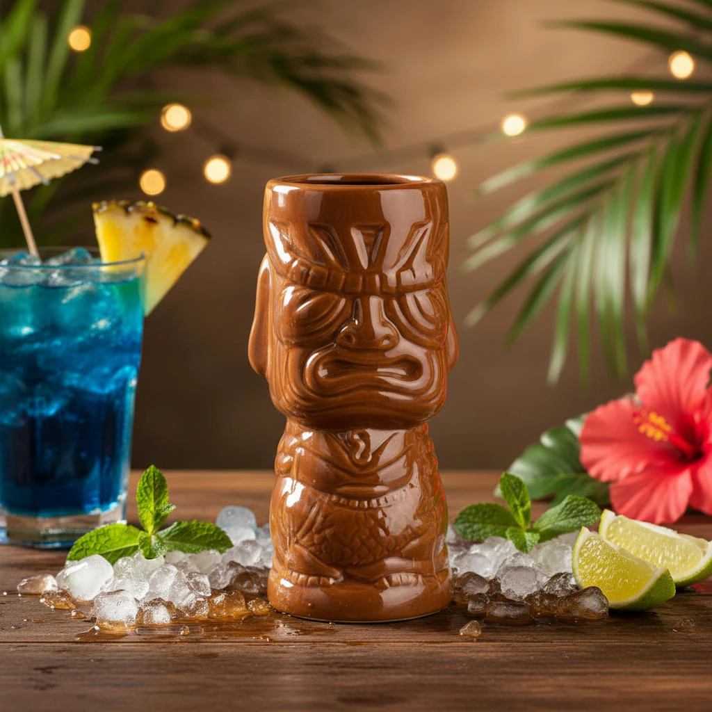 Keramisk Molokai Tiki-krus 360ml BTBL3407 by Beaumont color Bruin