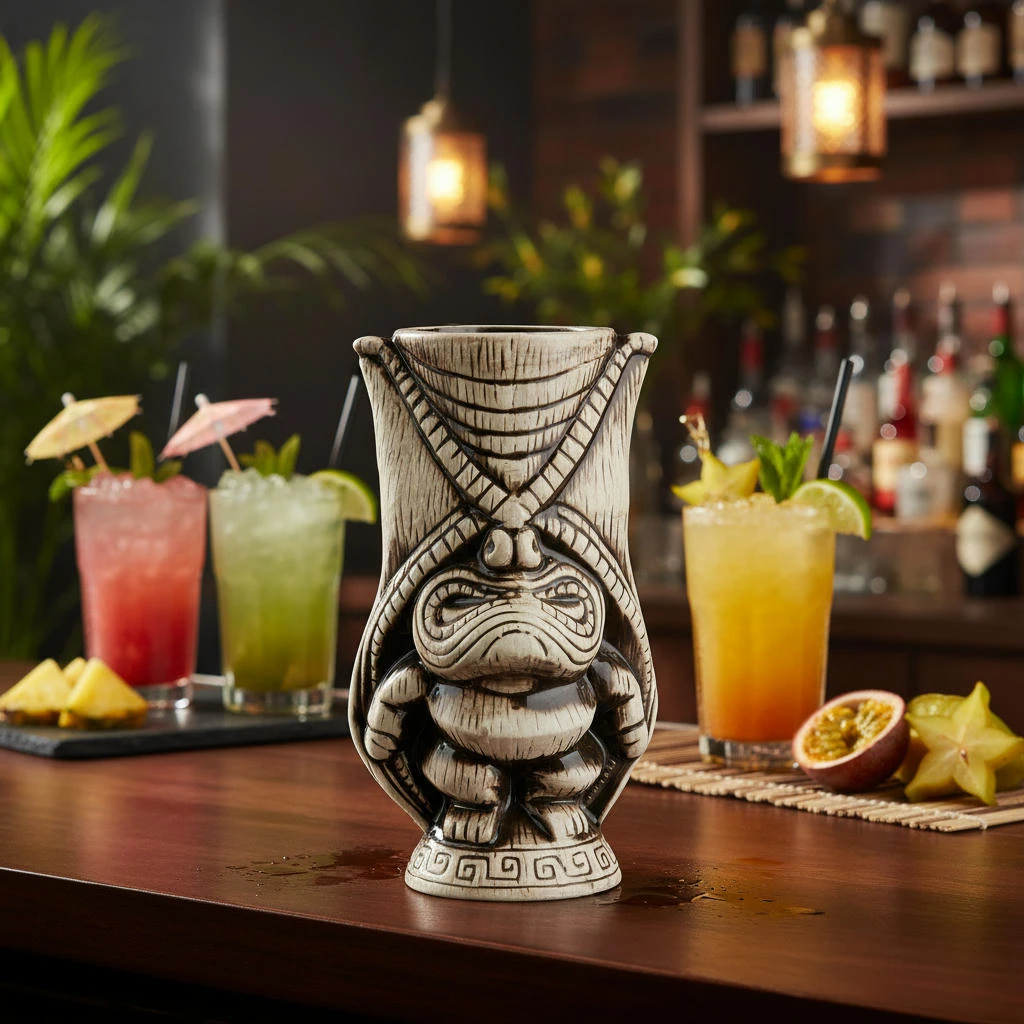 Keramisk Kane Tiki-krus 400ml BTBL3409 by Beaumont color Grijs