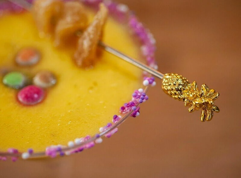 Ananas Garnish Cocktailpinner PK10 - Gull BTBL3734 by Beaumont color Goud
