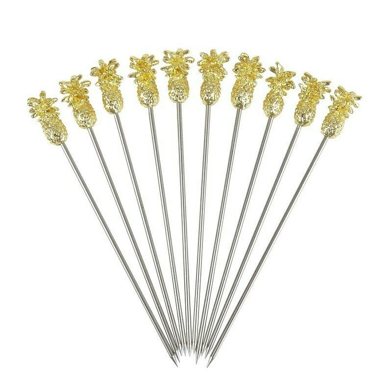 Ananas Garnish Cocktailpinner PK10 - Gull BTBL3734 by Beaumont color Goud
