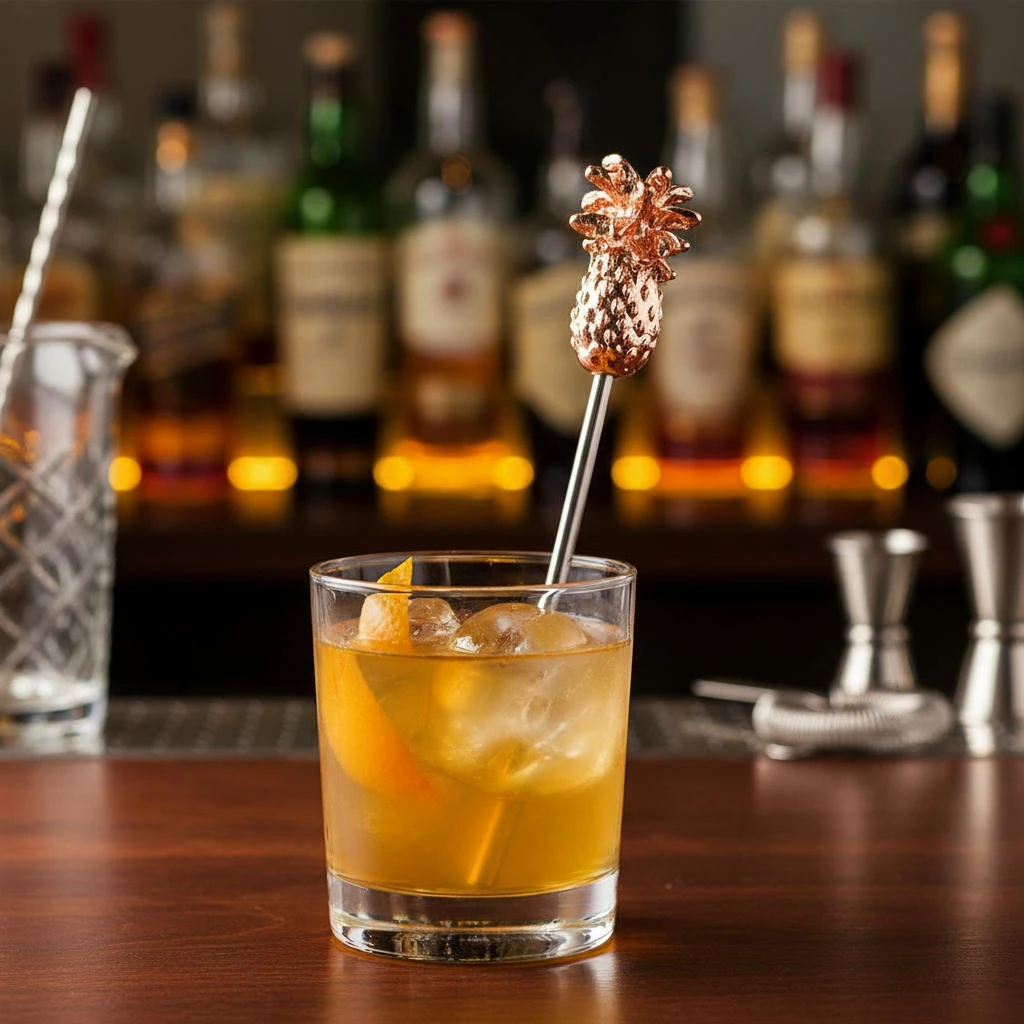 Ananas Garnish Drinkpinne PK10 - Kobber BTBL3733 by Beaumont color Koppar