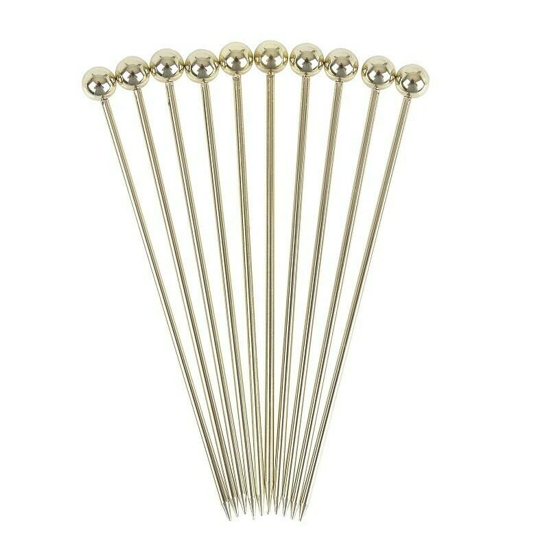 Ball Garnish Cocktailpinner PK10 - Gull BTBL3732 by Beaumont color Goud
