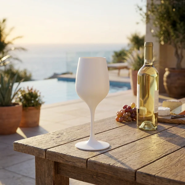 Vinglass Hvit 38 cl - Polykarbonat 300106-WS by GLASS4EVER color Svart
