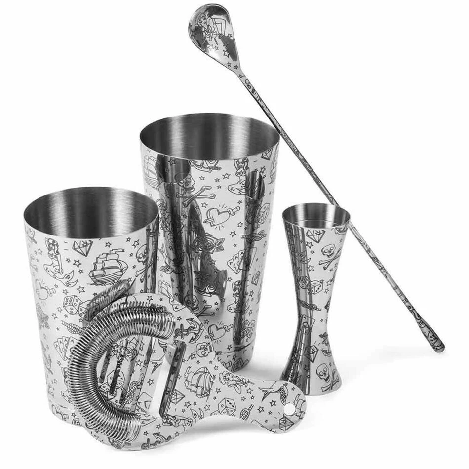 Tattoo 5 Piece Cocktail Set UB4346 by Urban Bar color Svart