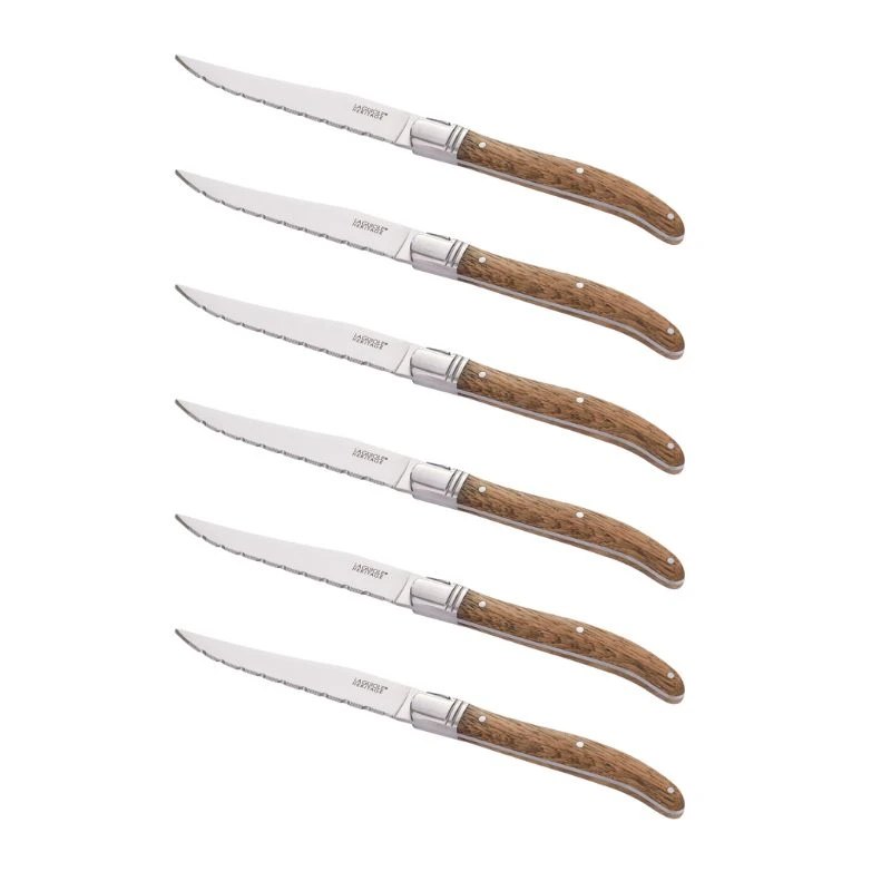 Laguiole Heritage kniver hvit eik 6 stk. 40273004 by Laguiole color Svart