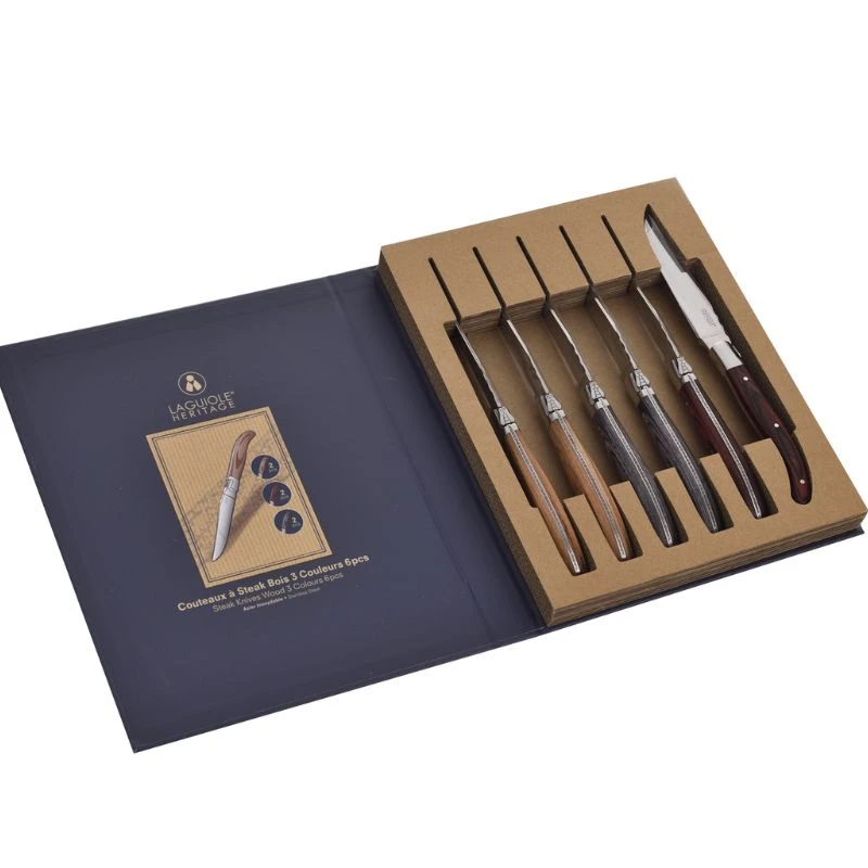 Laguiole Heritage kniver pakka 6 stk. 40273003 by Laguiole color Svart