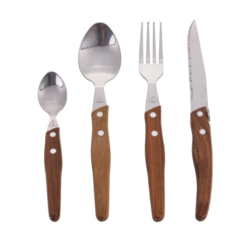 Laguiole bestikksett med brett i valnøttre, 24 deler 40269070 by Laguiole color Svart