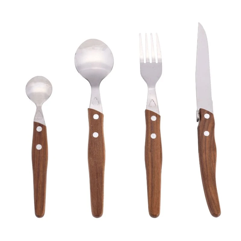 Laguiole bestikksett med brett i valnøttre, 24 deler 40269070 by Laguiole color Svart
