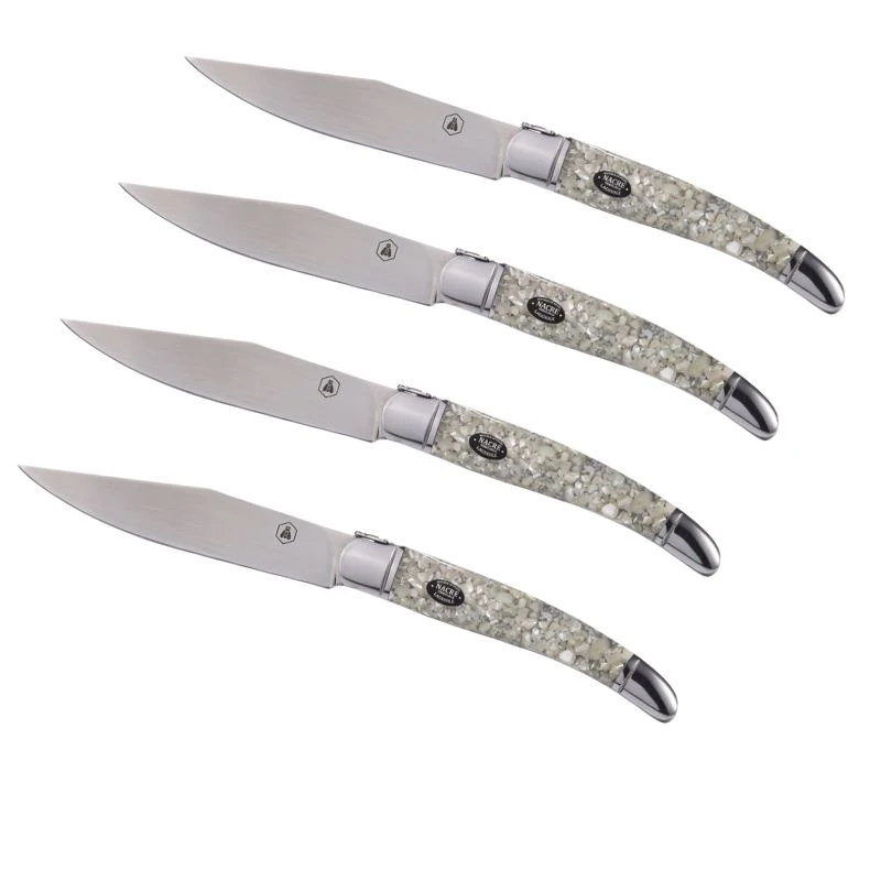 Laguiole biffkniver i perlemor 4 stk 40269069 by Laguiole color Svart