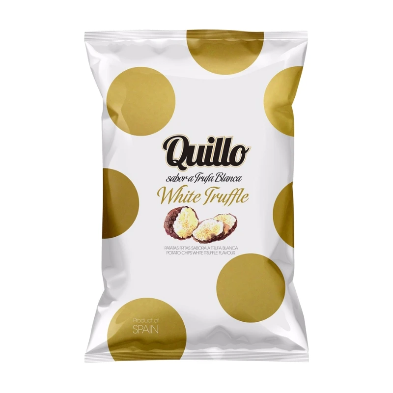 Trøffelchips Quillo 45g 1986 by Deli Drengene color Svart
