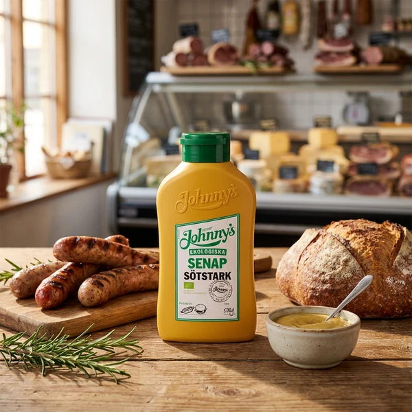 Johnnys Sennep Søtsterk Økologisk 500g 3100009 by Deli Drengene color Svart