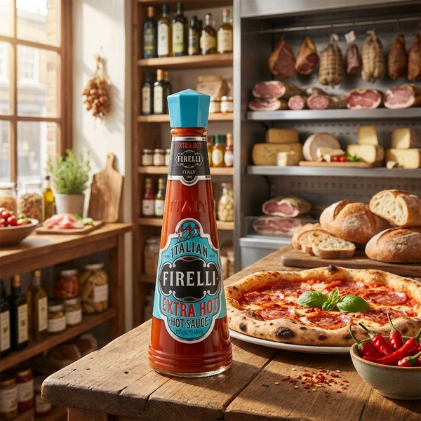 Firelli chili hot sauce extra hot 148 ml 60102 by Deli Drengene color Svart